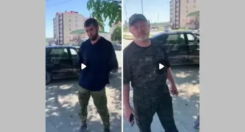 The volunteers, who complained to Kadyrov about problems with payments and medical care after returning from Ukraine. Screenshot https://t.me/khasan_khalitov_99/2809?single