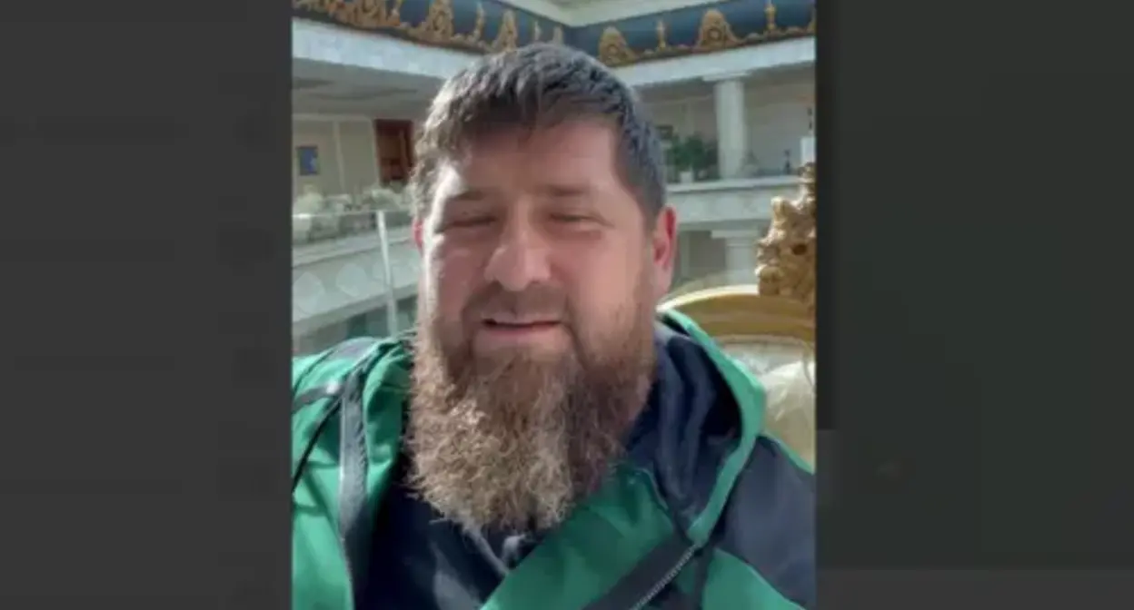 Ramzan Kadyrov. Screenshot of his video appeal on June 18, 2022 https://t.me/RKadyrov_95/2346