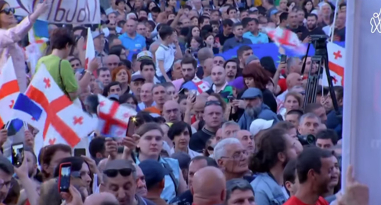 Action "Home to Europe", Tbilisi, July 3, 2022. Screenshot: https://www.youtube.com/watch?v=CMYjiI3cMu0