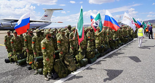 Volunteers from Chechnya before going to Ukraine. Photo: https://www.grozny-inform.ru