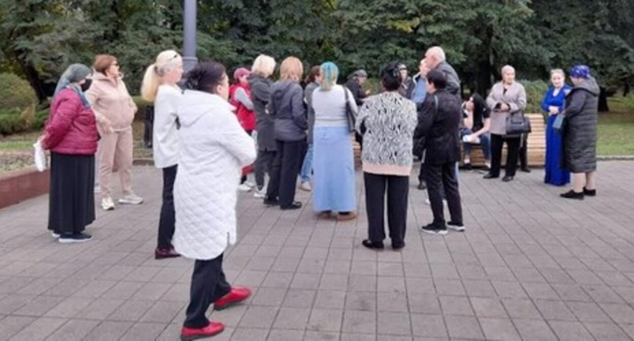 Women held an anti-mobilization action in Kabardino-Balkaria on September 25, 2022. Photo by Lyudmila Maratova for the "Caucasian Knot"