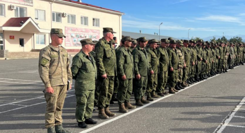 Those mobilized from Kabardino-Balkaria. Photo posted on  Kazbek Kokov's Telegram channel on September 27 https://t.me/Kokov_Kazbek/1066