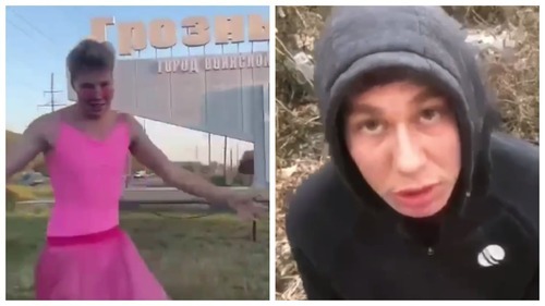 The dance at the entrance to Grozny and apologies after it. Screenshots of the video posted by the Readovka Telegram channel on October 22, 2022 https://t.me/readovkanews/45095 Collage by the "Caucasian Knot"