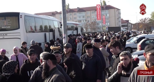 Pilgrims. Screenshot of the video by the Chechen Spiritual Administration of Muslims (SAM) https://t.me/dumchr/2506