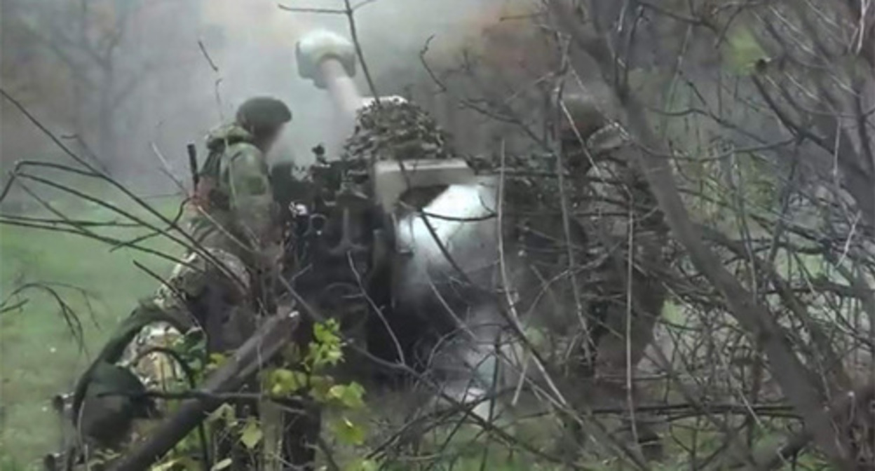 Russian fighters in the special military operation in Ukraine. Screenshot of the video by the Russian Ministry of Defence