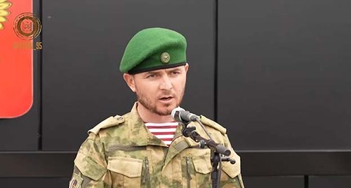 One of the Chechen fighters apologized to Ramzan Kadyrov. Screenshot of the video published on Kadyrov's Telegram channel on May 8, 2023, https://t.me/RKadyrov_95/3610