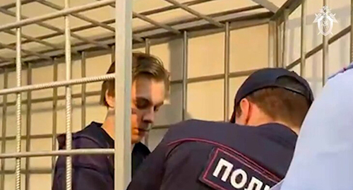 Nikita Zhuravel in the courtroom. Photo from the Telegram channel of the Investigating Committee of the Russian Federation