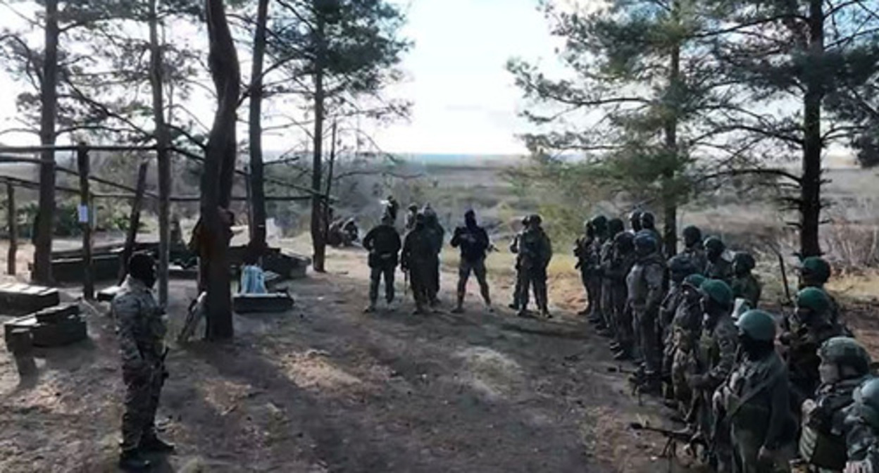 The “Kamerton” detachment, created as part of the Akhmat special forces by former fighters of the Wagner PMC. Screenshot of the video https://t.me/AptiAlaudinovAKHMAT/2202