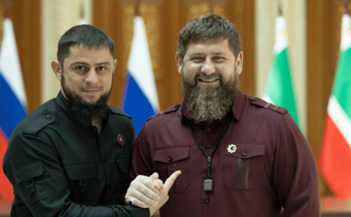 Akhmed Dudaev and Ramzan Kadyrov. Screenshot of the photo posted on Dudaev's Telegram channel on December 9, 2023 https://t.me/akhmeddudaev/2627