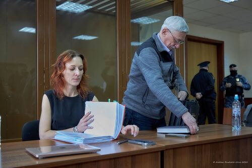 Katerina Tertukhina and Oleg Orlov*. Photo: Andrey Rushaylo-Arno https://memorialcenter.org (included into the register of foreign agents)