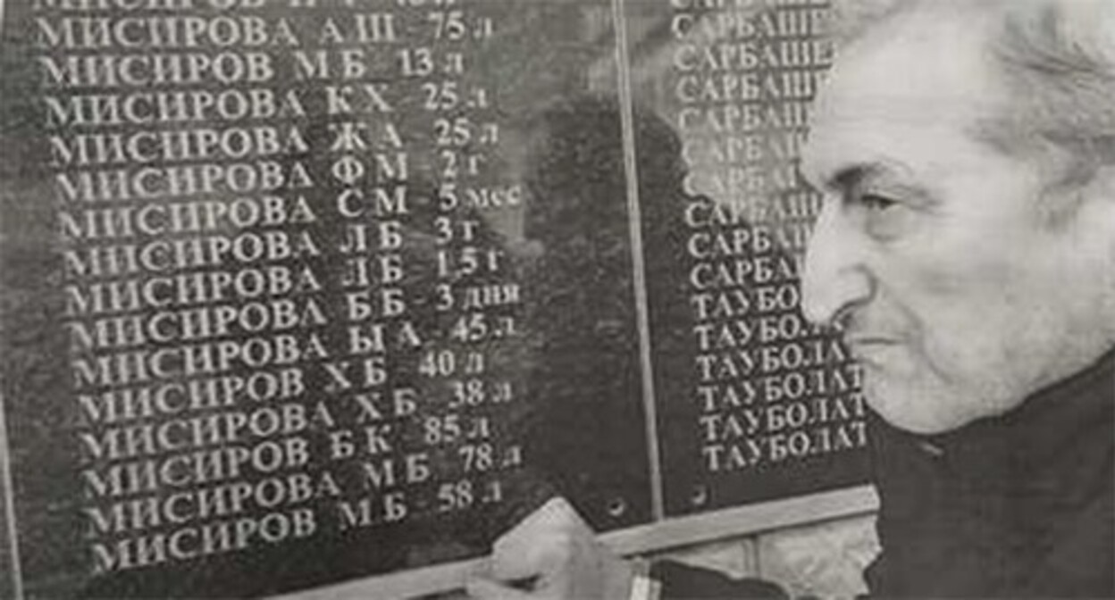 Ruslan Kuchmezov at the memorial in the village of Sautu. Photo courtesy of Ruslan Kuchmezov