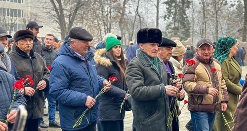 Participants of an action in memory of the victims of deportation of Balkar nationals. Nalchik, March 8, 2024 https://vk.com/yura_borsov?w=wall708197368_1314%2Fall