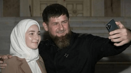 Ramzan Kadyrov and his daughter Tabarik. Screenshot of the photo posted on the Telegram channel of the  Grozny Mayoralty on April 20, 2024 https://t.me/grozmerr/3108