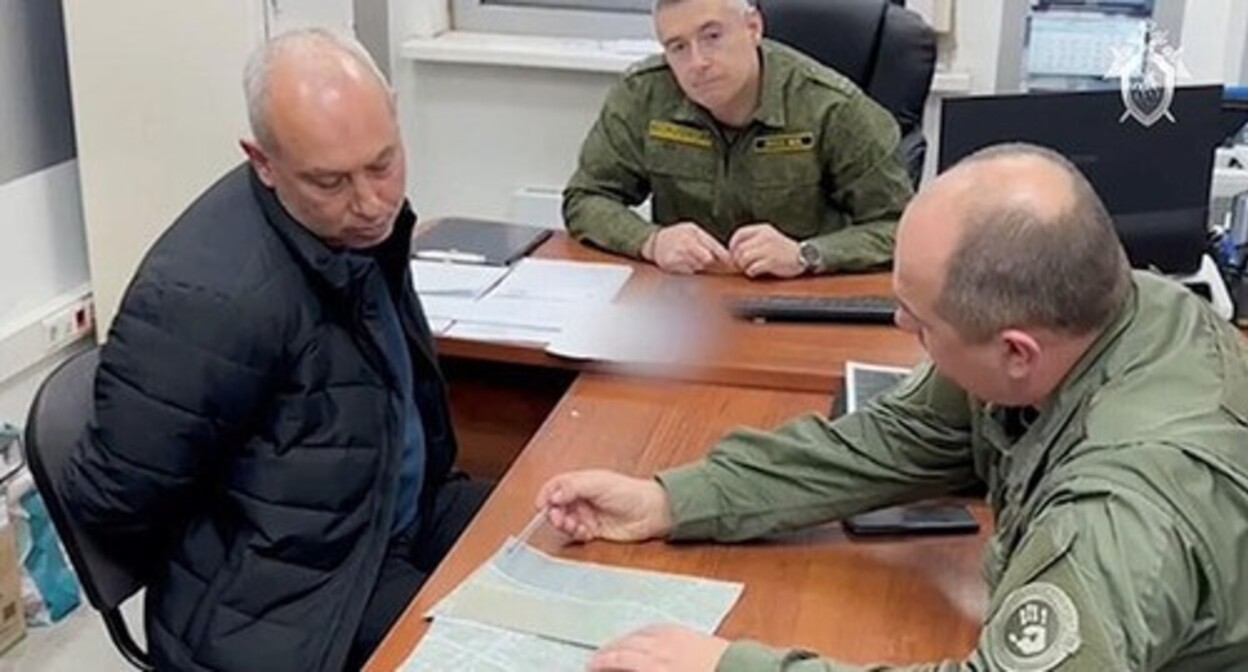 The man charged with organizing an assassination attempt on Sherip Alikhadjiev, a former Deputy Prime Minister of Ingushetia. October 22, 2024. Screenshot of a video by the Investigating Committee of the Russian Federation