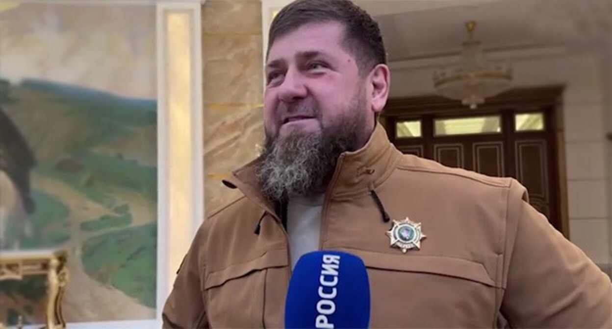 Ramzan Kadyrov. Screenshot of a video posted on October 29, 2024 on the Telegram channel of the  “Vainakh” GTRK (State TV and Radio Broadcasting Company) https://t.me/gtrkvainah/16793