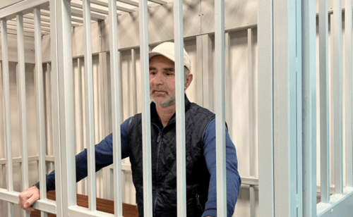 Timur Idalov in a court. Screenshot of a photo posted on the Telegram channel of "Mediazona. Exclusive" (included into the register of foreign agents) on November 28, 2024 https://t.me/mediazona_exclusive/2561