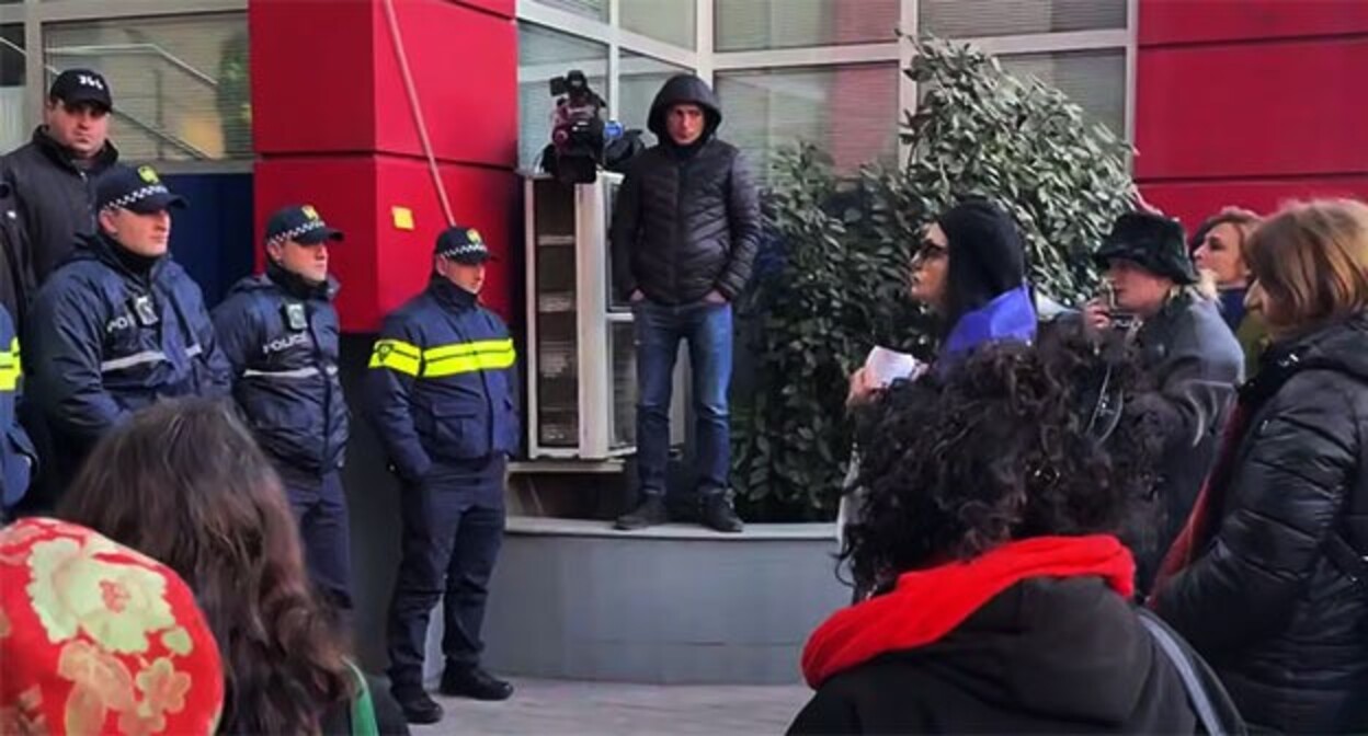 A protest action. Tbilisi, December 4, 2024. Screenshot of a video https://t.me/NGnewsgeorgia