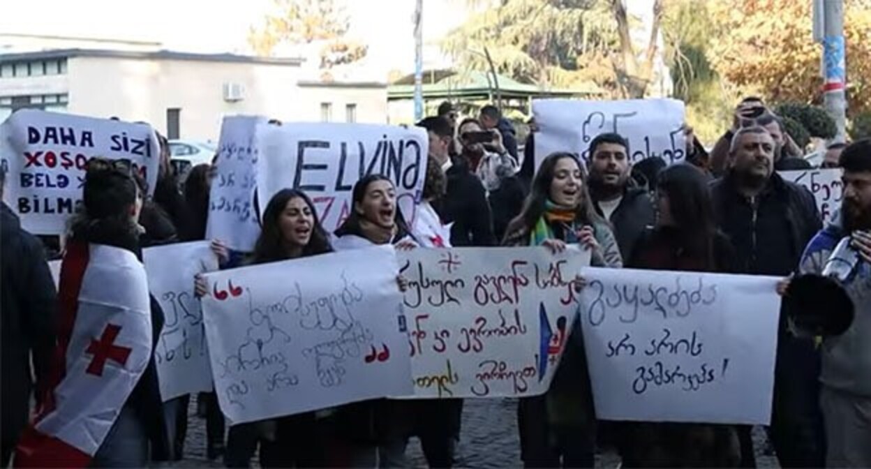 A protest rally in support of Karimov. December 5, 2024. Screenshot of a video https://www.youtube.com/watch?v=mTL-UYpAdEc