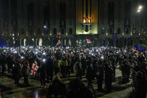 Protesters in Tbilisi. October 7, 2024. Photo by Aziz Karimov for the "Caucasian Knot"