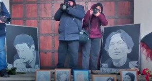 A memorial event to pay tribute to the memory of Stanislav Markelov and Anastasia Baburov. Screenshot of a video https://www.youtube.com/watch?v=N32nGLAVxfs