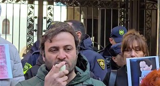 A protest action in support of Mziya Amaglobeli. Tbilisi, January 22, 2025. Photo: screenshot of a video https://t.me/Tbilisi_life