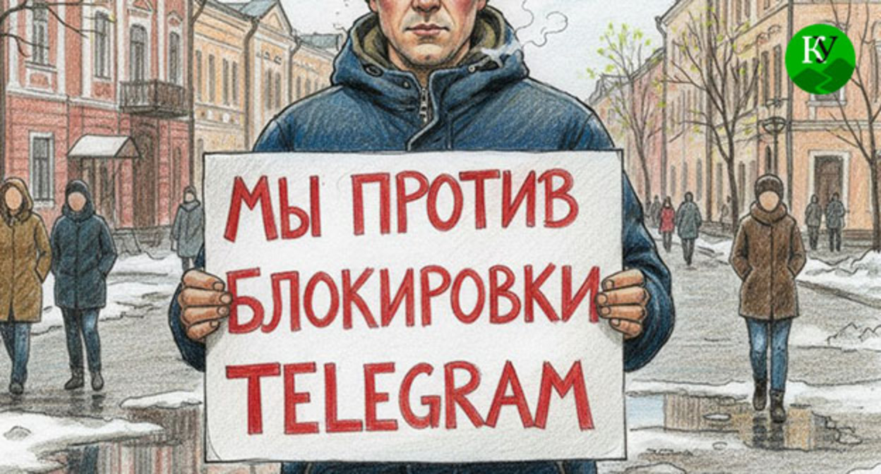 A man with a poster. Illustration created by the "Caucasian Knot" using AI in the Copilot program. A man with a poster. Illustration created by the "Caucasian Knot" using AI in the Copilot program.