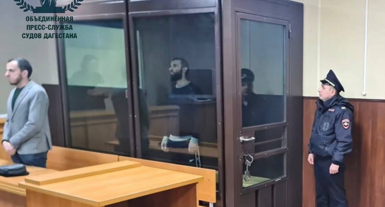 A court hearing for the suspect in the attack on doctors. Photo courtesy of the United Press Service of the Courts of Dagestan https://t.me/Femida_Dagestana/450 A court hearing for the suspect in the attack on doctors. Photo courtesy of the United Press Service of the Courts of Dagestan https://t.me/Femida_Dagestana/450