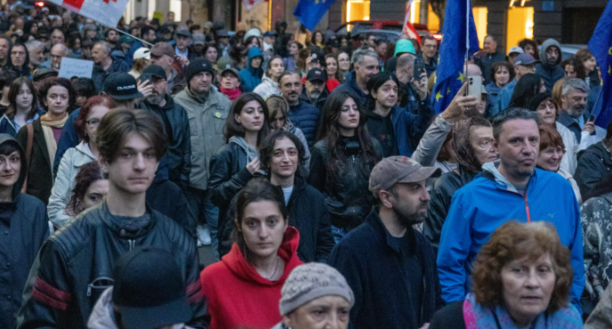 Participants in the march in Tbilisi. Screenshot from Publika photo from May 16, 2026, https://www.facebook.com/photo?fbid=1759768858755990&set=pcb.1759768995422643 (Meta, the company that owns the social network, is banned in Russia). Participants in the march in Tbilisi. Screenshot from Publika photo from May 16, 2026, https://www.facebook.com/photo?fbid=1759768858755990&set=pcb.1759768995422643 (Meta, the company that owns the social network, is banned in Russia).